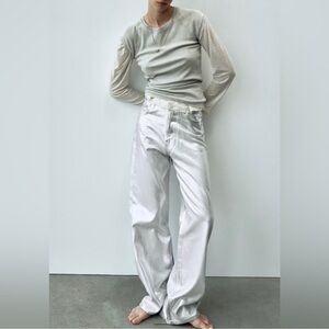 Zara Women's White Flare Jeans